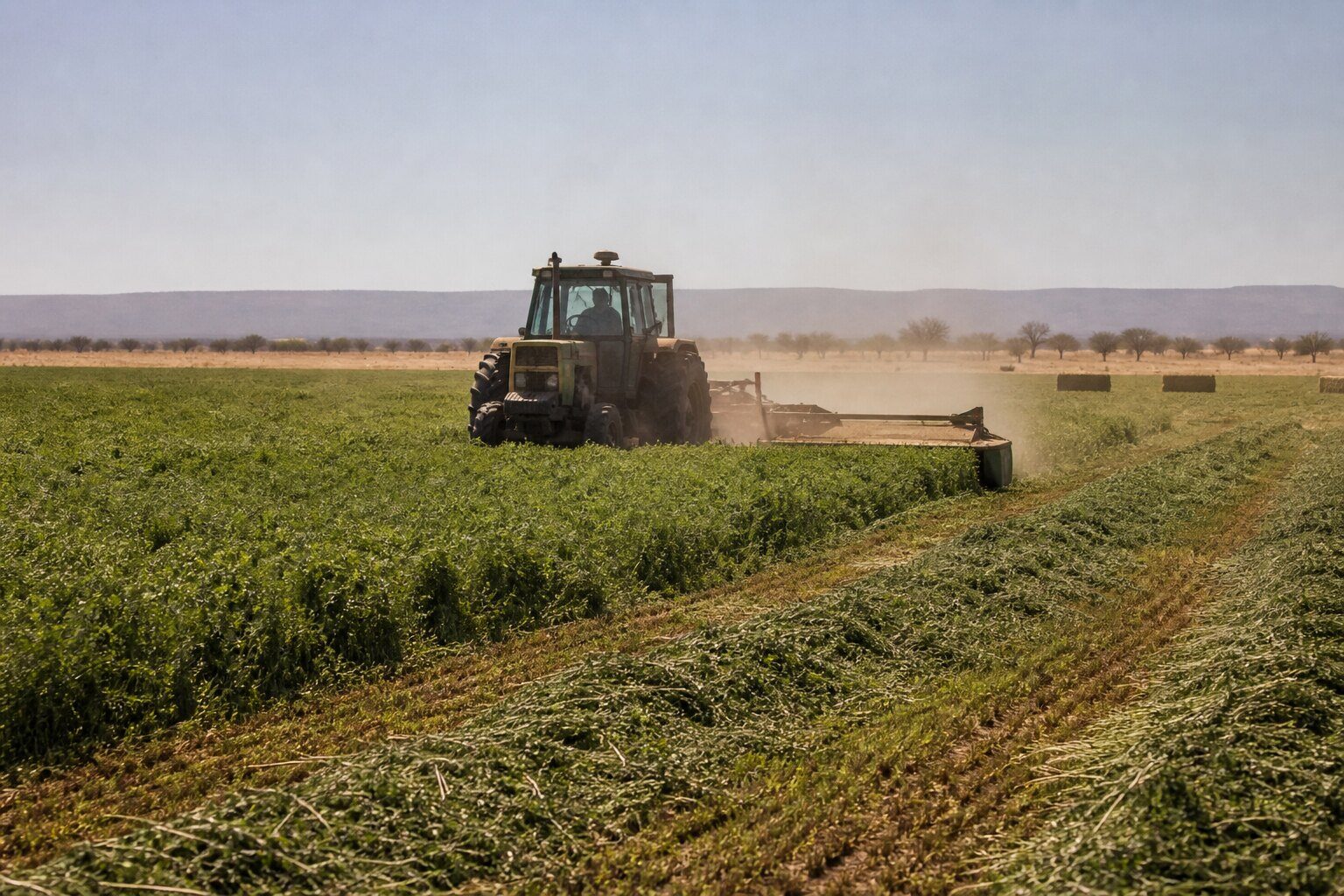Lucerne cutting under irrigation